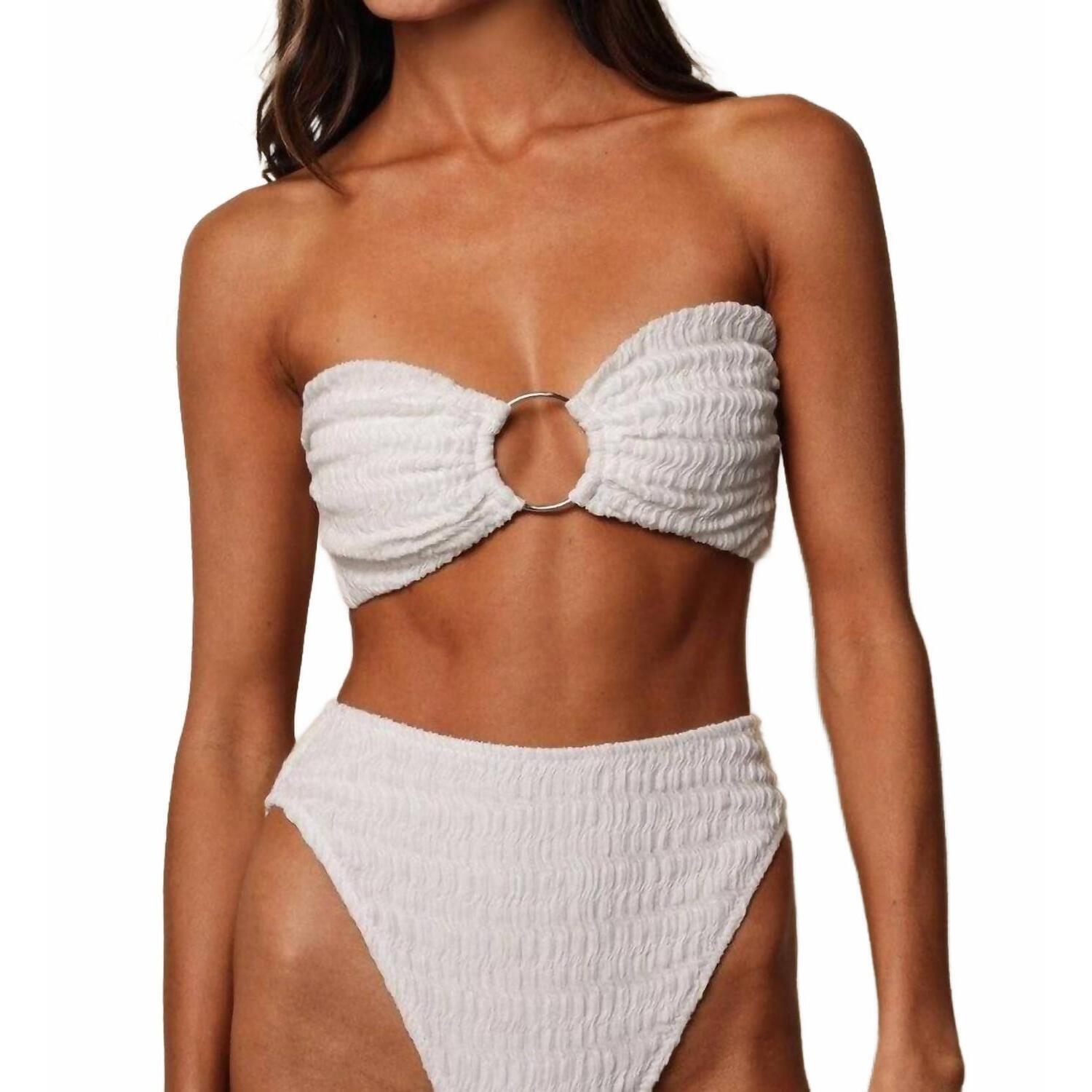 New Montce Tori Ties Bandeau Bikini Top In Seychelles